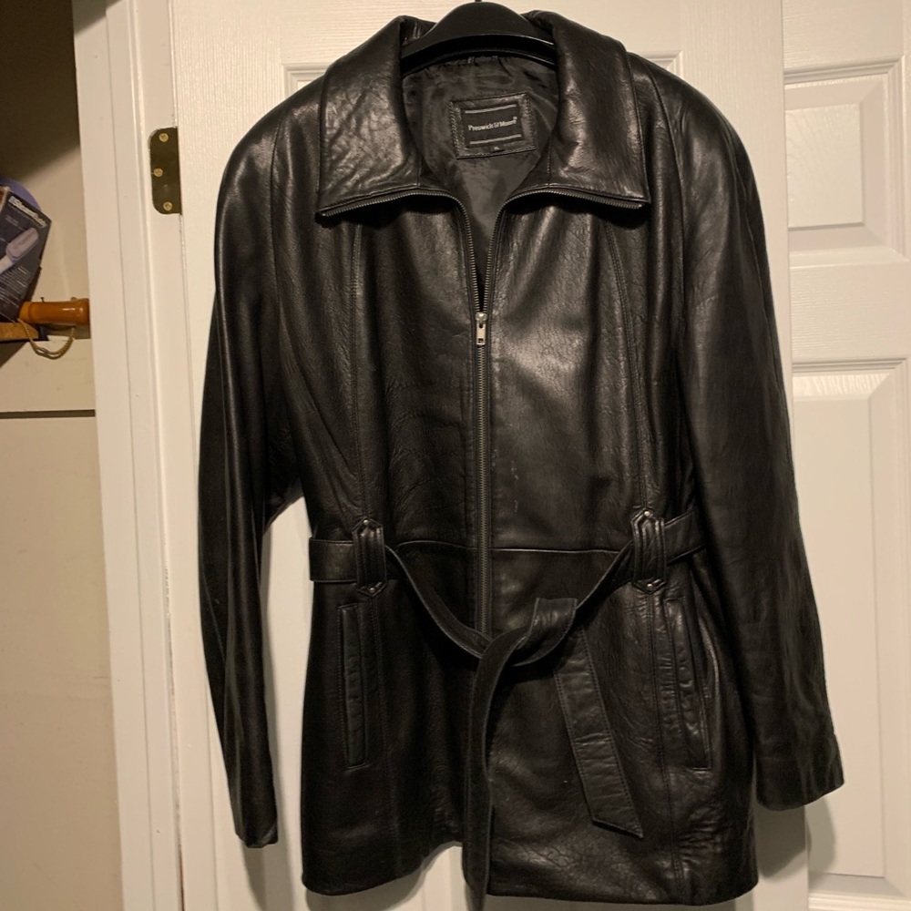 Belted Leather jacket Presswick and Moore